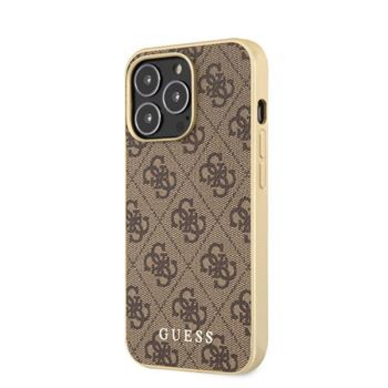 Guess 4G Charms Zadní Kryt s MagSafe pro iPhone 13 Pro Brown