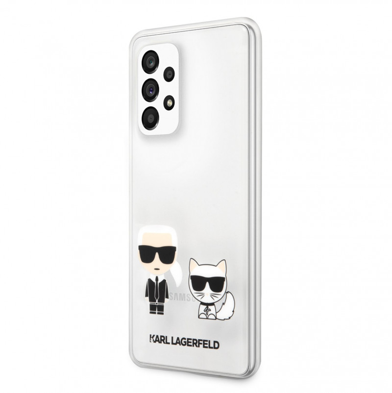 Karl Lagerfeld PC/TPU Ikonik Karl and Choupette Zadní Kryt pro Samsung Galaxy A53 5G Transparent