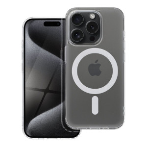 Frost Mag Cover compatible with MagSafe for IPHONE 15 PRO transparent